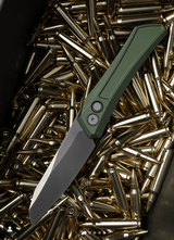 Pro-Tech Dmitry Sinkevich Oligarch Design - Green Aluminum Handle - Smoky Gray DLC MagnaCut - DS121-Green - 1 of 6