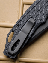 Pro-Tech Knives TR-4 F3 Operator Feather Textured Black Handle DLC Black MagnaCut Blade Tritium Button Sterile - 3 of 6