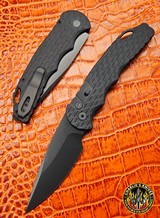 Pro-Tech Knives TR-4 F3 Operator Feather Textured Black Handle DLC Black MagnaCut Blade Tritium Button Sterile - 4 of 6