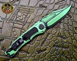 Heretic Knives Wraith Auto V4 Cel Shade Toxic Green w/ Bowie MagnaCut H002-CS-TX - 2 of 5