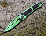 Heretic Knives Wraith Auto V4 Cel Shade Toxic Green w/ Bowie MagnaCut H002-CS-TX - 1 of 5