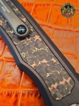 Heretic Custom Wraith V4 Manual Bowie Vegas Forge Damascus/Pivot w/Snake Skin Carbon Fiber Inlay - Aluminum DLC Chassis - 9 of 12