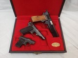 Mint Unfired 1968 Belgium Browning 3 Pistol Set - 2 of 2