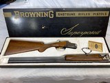 Exceptional 1966 Round Knob Long Tang Browning Superposed 410 Gauge Full/Modified Choke 26.5" Barrels In The Original Box With Matching End Label - 1 of 14