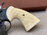 Mint Factory D Engraved 1977 Colt Python 4" Blued 357 Magnum Ivory Grips Factory Letter - 4 of 16