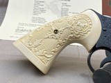 Mint Factory D Engraved 1977 Colt Python 4" Blued 357 Magnum Ivory Grips Factory Letter - 8 of 16