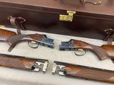 Special Order Cased Belgian Browning Custom Shop Case Hardened B-125 Pair Master Engraved by C. Baerten and JP. Bailey - 2 of 15