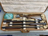 1969 Belgian Browning Diana 3 Barrel Skeet Set 20ga 28ga 410ga 26.5 Inch Barrels Signed By L. Severin - 2 of 15