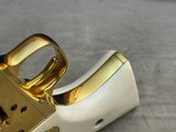 Gorgeous Factory Gold + Nitre Blue + Ivory Grips Single Action Army 45LC in Original Box with French Fitted Case - 22 of 25