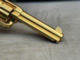 Gorgeous Factory Gold + Nitre Blue + Ivory Grips Single Action Army 45LC in Original Box with French Fitted Case - 16 of 25