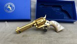 Stunning Factory Gold + Heat Treated Screws + Pearl Grips Colt Single Action Army 45LC in Original Box with Fitted Case - 1 of 21