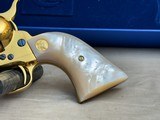 Stunning Factory Gold + Heat Treated Screws + Pearl Grips Colt Single Action Army 45LC in Original Box with Fitted Case - 5 of 21