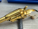 Stunning Factory Gold + Heat Treated Screws + Pearl Grips Colt Single Action Army 45LC in Original Box with Fitted Case - 7 of 21