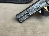 Nicely Engraved & Gold Inlaid 1969 Belgian Browning Hi Power T Series 9mm in Pouch with Factory Letter - 3 of 24
