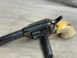 George Spring Master Engraved and Gold Inlaid Colt Single Action Army Sheriff's Model .45colt Checkered Ivory - 7 of 20