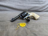 George Spring Master Engraved and Gold Inlaid Colt Single Action Army Sheriff's Model .45colt Checkered Ivory - 2 of 20