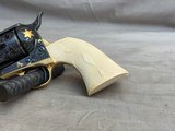 George Spring Master Engraved and Gold Inlaid Colt Single Action Army Sheriff's Model .45colt Checkered Ivory - 5 of 20