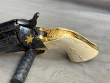George Spring Master Engraved and Gold Inlaid Colt Single Action Army Sheriff's Model .45colt Checkered Ivory - 8 of 20