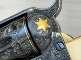 George Spring Master Engraved and Gold Inlaid Colt Single Action Army Sheriff's Model .45colt Checkered Ivory - 4 of 20