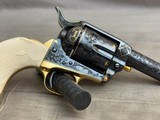 George Spring Master Engraved and Gold Inlaid Colt Single Action Army Sheriff's Model .45colt Checkered Ivory - 11 of 20