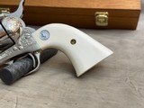 Bryson Gwinell Master Engraved and Inscribed Colt Single Action Army Sheriff's Model Enamel Inlaid Ivory Grips 44-40 - 11 of 20