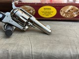 NIB with Display Case Colt Single Action Army 44-40 Sheriff's Model Nickel Finish with Ebony Grips - 2 of 18