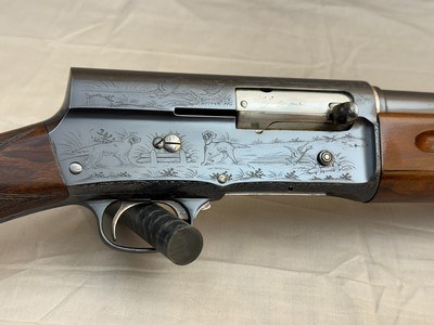 1925 Belgian Browning A5 16ga Grade III Game Scene Engraved 2 Barrel Set