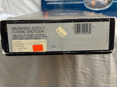LNIB Belgian Browning Classic A5 12ga 28