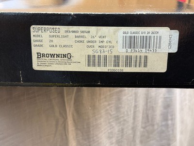 Belgian Browning Superposed Gold Classic Superlight 20ga 26.5