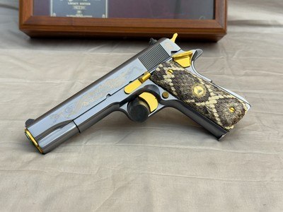 RARE Colt Rattlesnake TITANIUM Edition 1911A1 45ACP in Display Case - Image 9 of 19