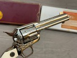 LNIB 1988 Colt SAA Engraving Sampler .45colt Ivory Grips Nickel Finish - Image 4 of 25