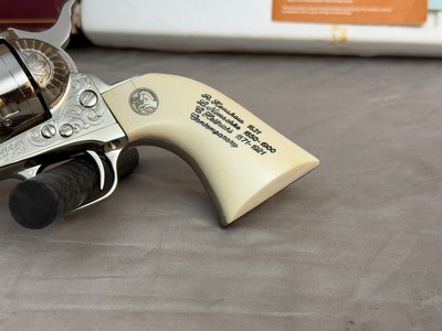 LNIB 1988 Colt SAA Engraving Sampler .45colt Ivory Grips Nickel Finish - Image 6 of 25