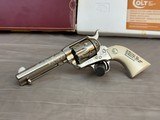 LNIB 1988 Colt SAA Engraving Sampler .45colt Ivory Grips Nickel Finish - Image 3 of 25
