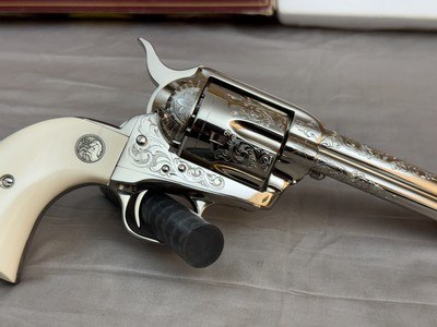 LNIB 1988 Colt SAA Engraving Sampler .45colt Ivory Grips Nickel Finish - Image 14 of 25
