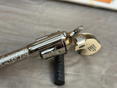 LNIB 1988 Colt SAA Engraving Sampler .45colt Ivory Grips Nickel Finish - Image 10 of 25