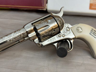 LNIB 1988 Colt SAA Engraving Sampler .45colt Ivory Grips Nickel Finish - Image 7 of 25