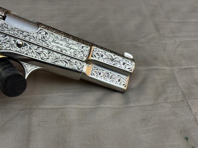 Exceptional 2014 Belgian Browning Hi Power Custom Shop Silver Renaissance 9mm Signed by J. P. Bailly - Image 4 of 24
