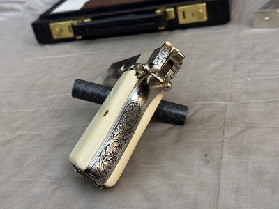 Exceptional 2014 Belgian Browning Hi Power Custom Shop Silver Renaissance 9mm Signed by J. P. Bailly - Image 10 of 24