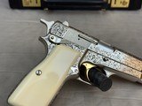 Exceptional 2014 Belgian Browning Hi Power Custom Shop Silver Renaissance 9mm Signed by J. P. Bailly - Image 5 of 24