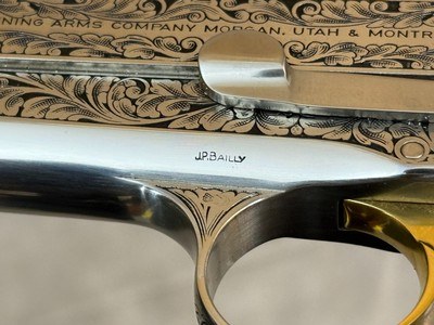 Exceptional 2014 Belgian Browning Hi Power Custom Shop Silver Renaissance 9mm Signed by J. P. Bailly - Image 24 of 24
