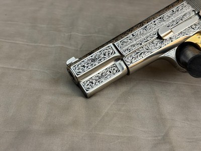 Exceptional 2014 Belgian Browning Hi Power Custom Shop Silver Renaissance 9mm Signed by J. P. Bailly - Image 11 of 24