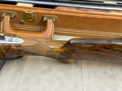 Immaculate L. Acampo Engraved Belgium Browning Superposed Pointer Grade 12ga/20ga Set 28