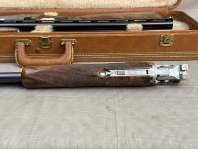 Immaculate L. Acampo Engraved Belgium Browning Superposed Pointer Grade 12ga/20ga Set 28
