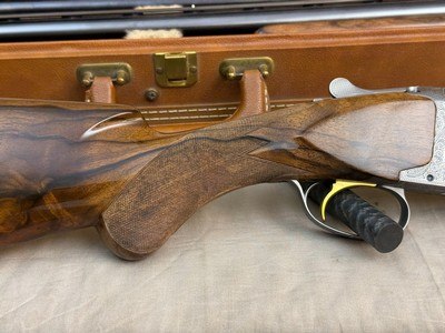 Immaculate L. Acampo Engraved Belgium Browning Superposed Pointer Grade 12ga/20ga Set 28