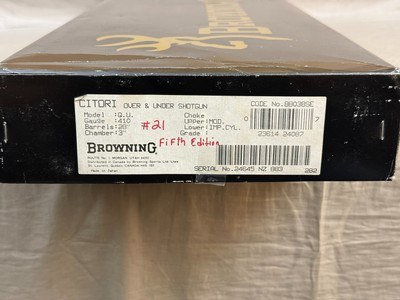 Gorgeous NIB Browning Citori Quail Unlimited 410ga 