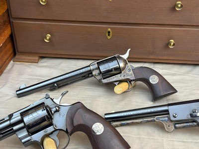 Exceptional Colt Bicentennial Pistol Set Python 357 Mag + Single Action Army 45 Colt + Third Model Dragoon 44cal - Image 3 of 18