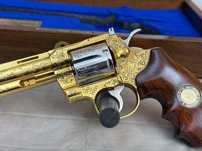 Exceptional American Historical Foundation Engraved + Gold & Silver Plated Colt Python Legacy 
