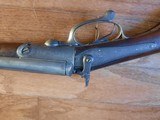 Isaac Hollis & Sons SxS Shotgun Early Antique engraved pinfire conversion double barrel 12 Ga - 7 of 14