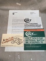 Colt MK IV 1911 Series 70 Gold Cup National Match .45 ACP semi-auto - NRA Bullseye Competition Gun - 12 of 15