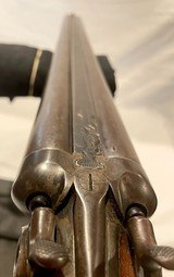 Remington Model 1885/1887 SxS Hammer Grade 3 damascus steel barrels, no engraving Coach Gun - 5 of 10